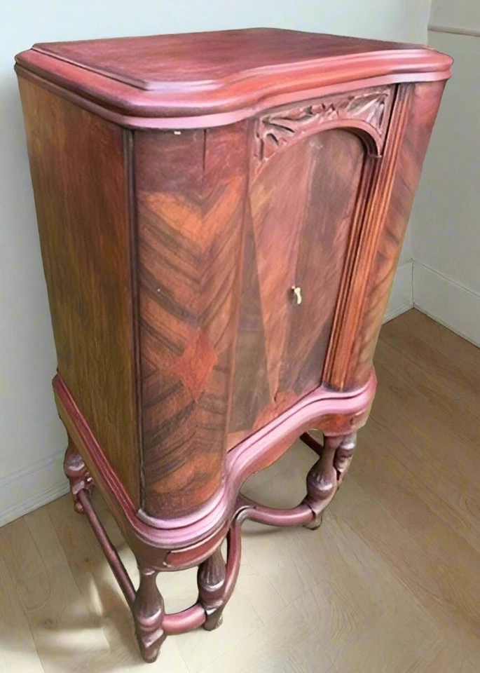 Gabinete de almacenamiento vintage reutilizado de caoba Art Deco años 30 - Personalizable Foto 2 de 4