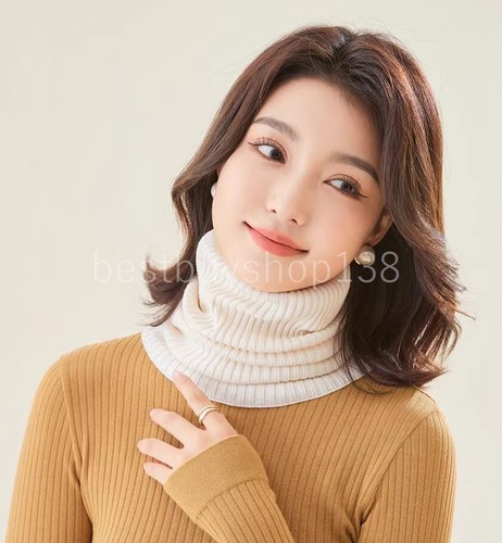 Wool Silk Thermal Neck Warmer Breathable Face Mask Neck Gaiters Scarf Headband - Foto 3 di 24