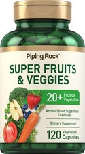 Fruits and Veggies Supplement  120 Capsules  Non-GMO  by Piping Rock