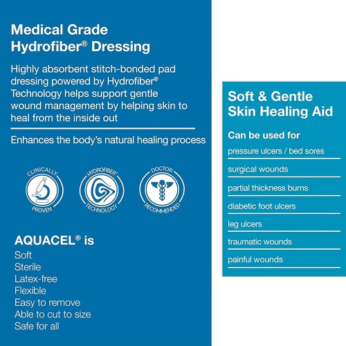 Extra 6"x6" Sterile Hydrofiber Absorbent Dressing - Box of 5 for Optimal Healing - Picture 4 of 11