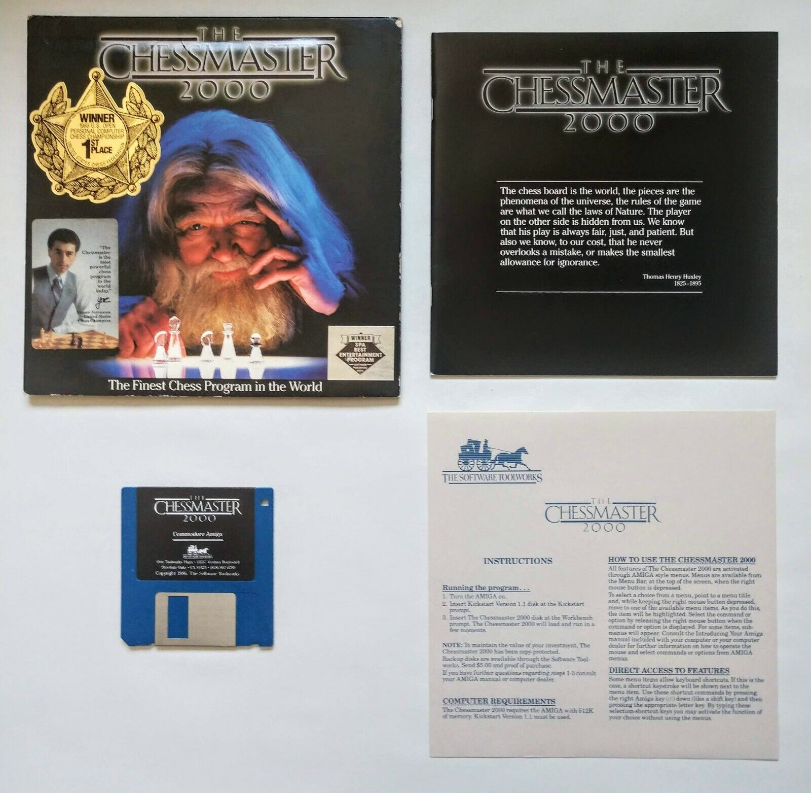 Commodore Amiga SOFTWARE TOOLWORKS THE CHESSMASTER 2000 Software Game BOXED