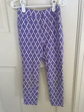 JK Kids Girls Size 6 Purple White leggings Pants Spring Summer