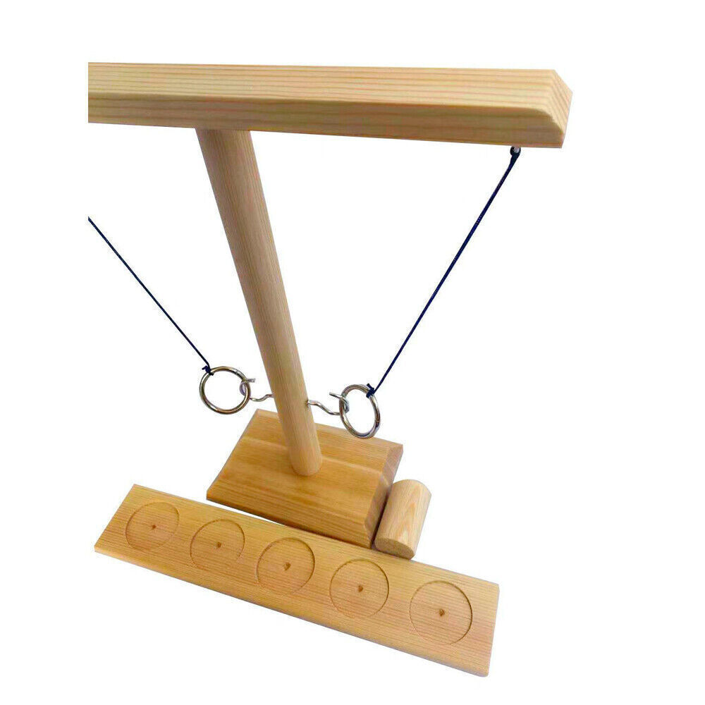 UK Table Top Wooden Hook and Ring Toss Battle Game Toys For Adults