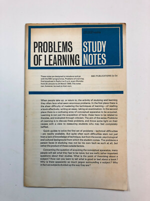 Problems Of Learning - Study Notes - BBC Radio, Pub: BBC Publications, 1968