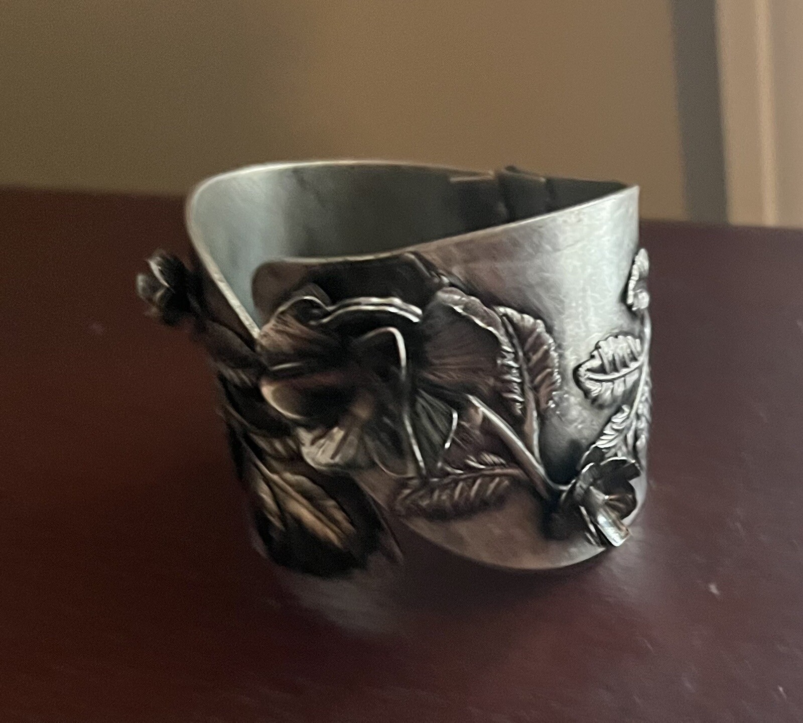 Antique Raised Rose Floral Chunky Statement Sprin… - image 7