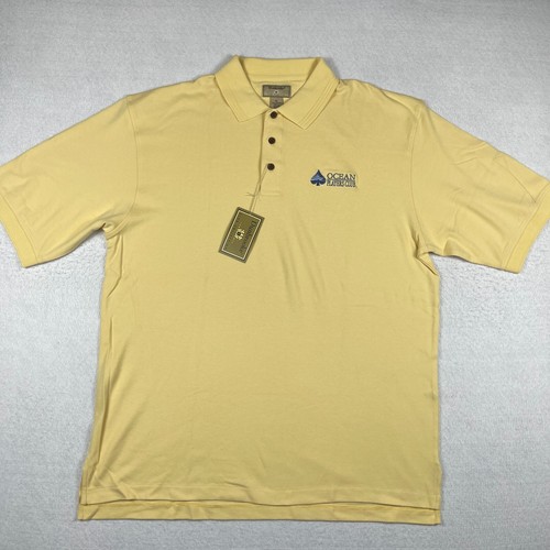 Dunbrooke Polo Shirt Mens XL Yellow Ocean Players Club Carnival Casino Ship Golf