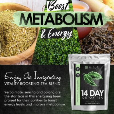 SLIM LEAF TEA (2 Pk) : 14DAY Detox|Herbal Weightloss|Purifying Blend|ALL Natural