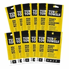 Tub O' Towels Heavy Duty Cleaning Wipes Multi Surface Wipes Indvidual 12 Count