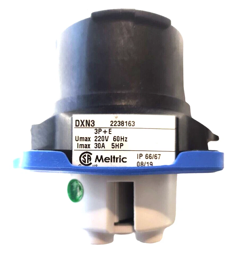 New MELTRIC 22-38163 DXN3 INLET DXN30 Series Receptacle Outlet 30A 208-220VAC - Image 4 of 4