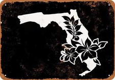 METAL SIGN - Florida State BLACK -- Vintage Look