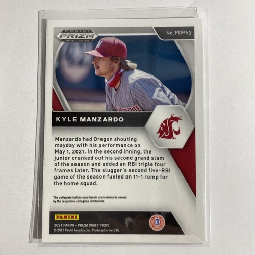 Kyle Manzardo Washgington State Tampa Bay Rays 2021 Panini Prizm Draft Picks - Picture 2 of 2