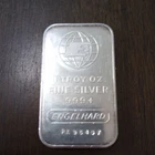 ONE Vintage Engelhard E Globe 1 Troy oz .999 fine SILVER art bar Small Toning