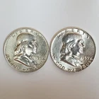 1959 P&D Franklin Half Dollars 90% SILVER (2 Coin Set) ***Exact Coins*** #00-42