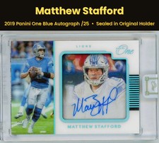 2019 Panini One Matthew Stafford Blue Auto Signature On Card /25 Sealed MVP NFL