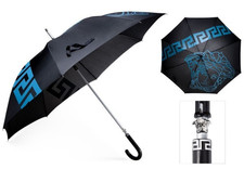 VERSACE Medusa Limited Edition Unisex Large Black  Turquoise Umbrella