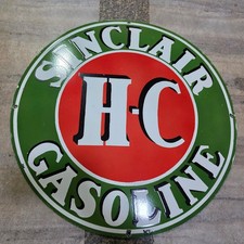 Sinclair H-c Porcelain Enamel Sign 29 X 29 Inches