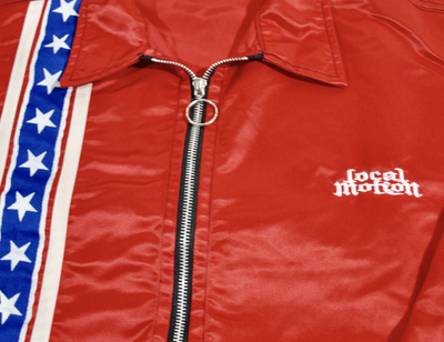 Vintage Local Motion 80s 90s Streetwear Red Rain Wind Zip Jacket