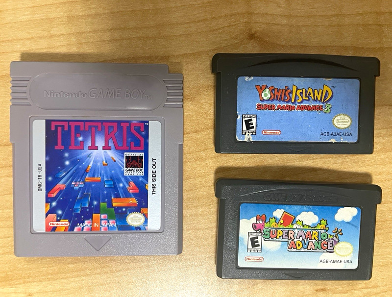 Nintendo Game Boy/GBA Games Lot (3): Tetris, Super Mario Advance, Yoshi's Island