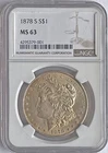 1878 S Morgan Silver Dollar, NGC MS63
