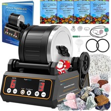 Rock Tumbler Kit, K1 Professional Large 2.5LB Capacity Edition - Memory Funct...