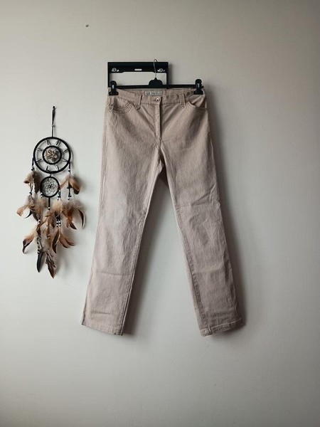 Women Brax Trousers Beige Cotton L