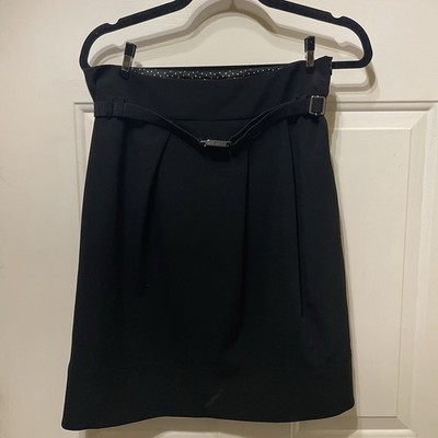 Max Mara Weekend Skirt Womens 8 (30 ) Tag Missing Black Knee Length Belted