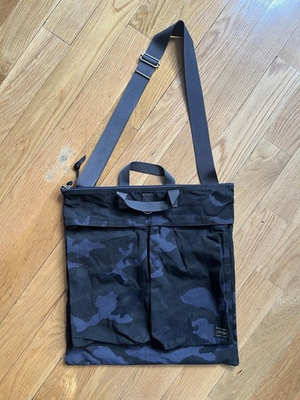 #ad Porter Yoshida amp; Co. Platoon 2 Way Helmet Bag in Woodland Navy Camouflage $149.00
