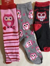 3 Pair - Owl Crew Socks Size 9-10 Assorted Lengths