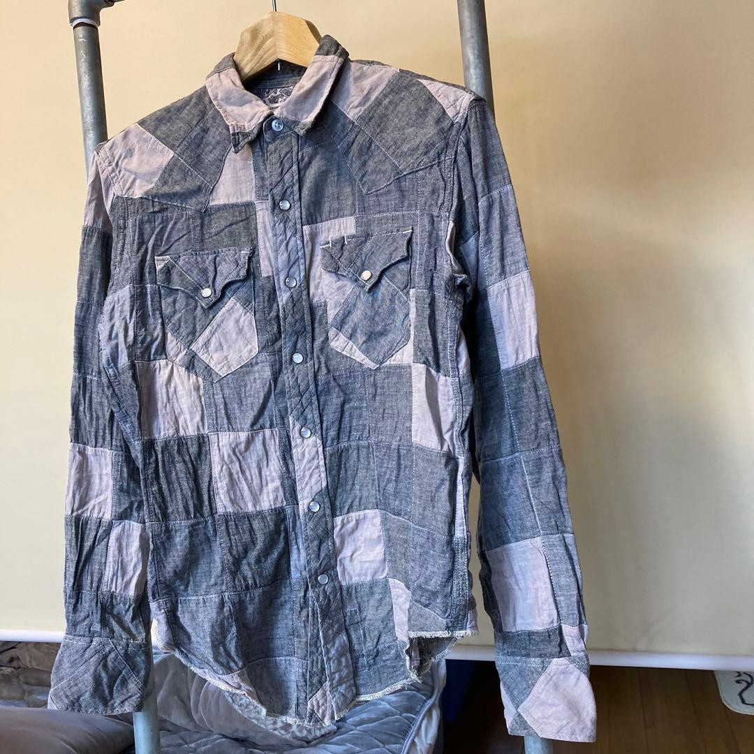 Engineered Garments Patchwork Western Shirt Size … - image 2