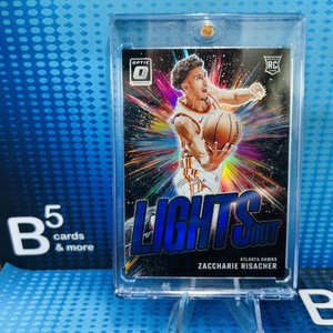 2024-25 Donruss Optic Zaccharie Risacher Lights Out Blue Prizm RC 12/49
