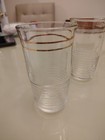 VTG MCM Set Of Two Tumblers With Gold Ring Pattern Near Rim — photo 3