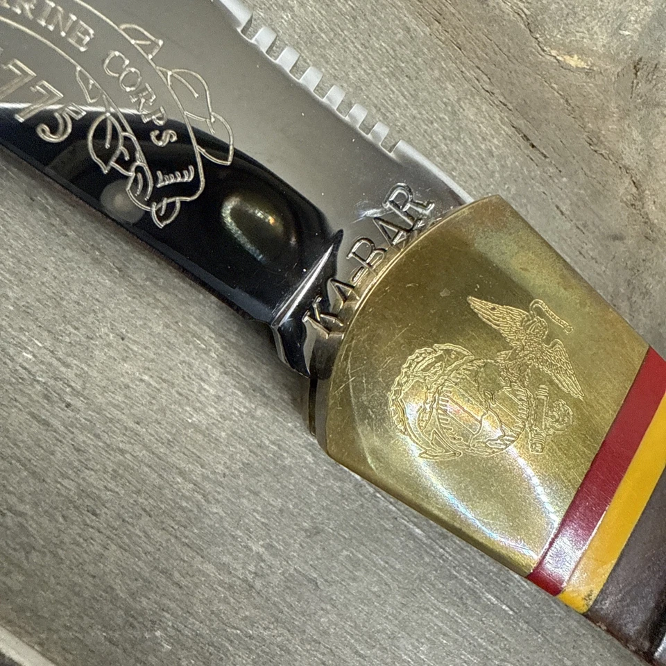 Faca dobrável KABAR KA-BAR USMC apresentação quinta divisão fuzileira naval RARA - Imagem 4 de 4