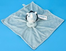 NWT Carter's Baby Plush BLUE DINOSAUR Dino Lovey Security Blanket Stripes New