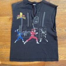 Vintage Mighty Morphin Power Rangers Shirt Youth Large 1994 Saban Cut Neck