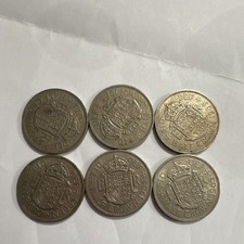 6 x 1965 Queen Elizabeth II Half Crown Coins – British Pre-Decimal Job Lot