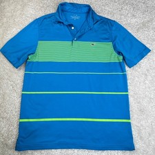 Vineyard Vines Polo Shirt Mens Medium Blue Short Sleeve Performance Golf