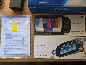 Sony Ps Vita  PCH-1000 black Crystal Model Console & Charger CIB  TESTED