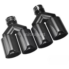 For Bmw Dual Exhaust Twin End Tip Tail Pipe 63mm In 101mm Out Carbon Fiber Style For Bmw Dual Exhaust Twin End Tip Tail Pipe 63mm In 101mm Out Carbon Fiber Style