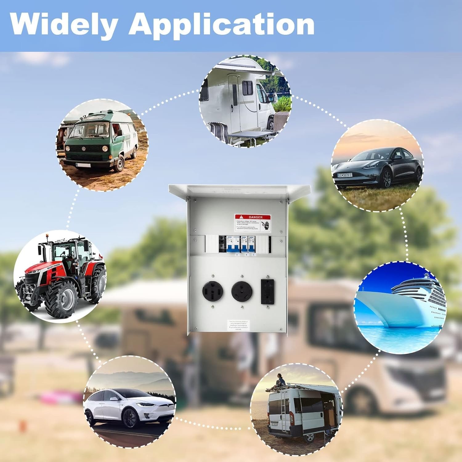 Temporary Power Outlet Panel Cold-Rolled Steel 20 30 50 Amp Receptacles