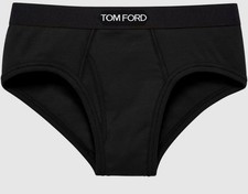 TOM FORD BLACK Men's Jacquard Logo Cotton Stretch Jersey Brief Underwear XL NEW