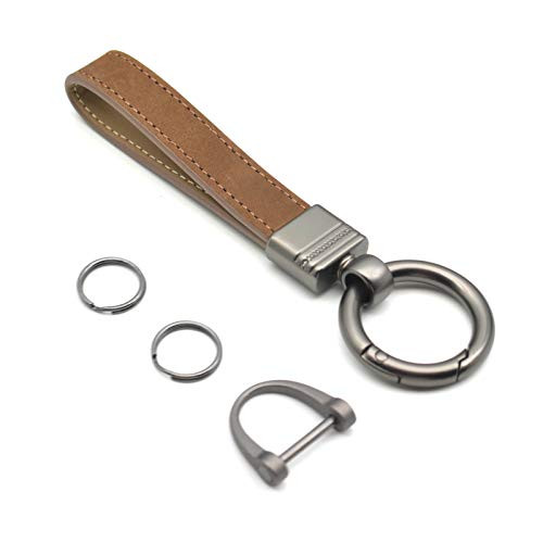 Car Fob Key Chain Genuine Leather Keychains Holder for Men