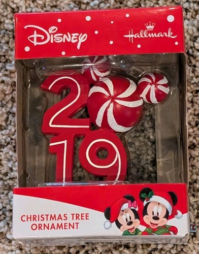Disney Hallmark Mickey Mouse Candy Cane Christmas Tree Ornament 2019 NIB! - Picture 1 of 3