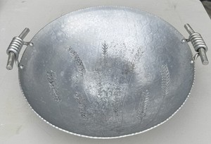 Vintage Buenilum Hand Wrought Aluminum Bowl – Twisted Handle Wheat Design
