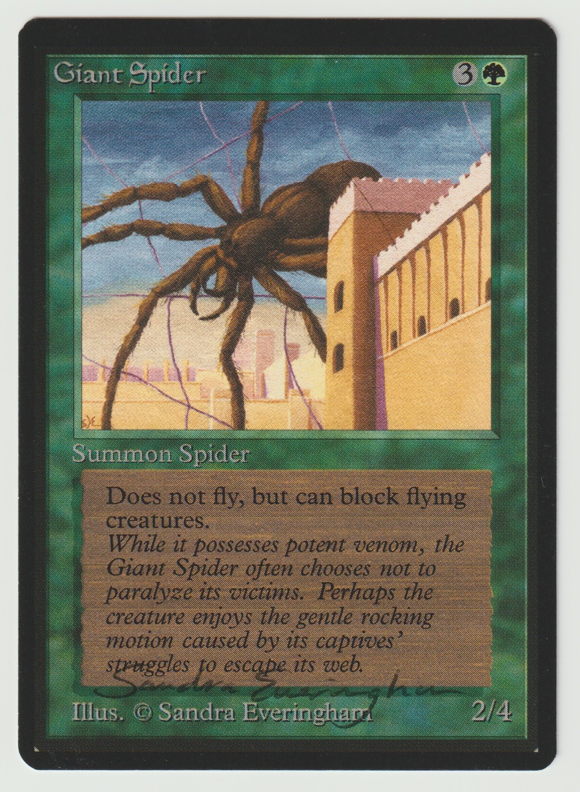 Signed Giant Spider NM Beta (Limited Edition) Artist Sandra Everingham MTG Magic