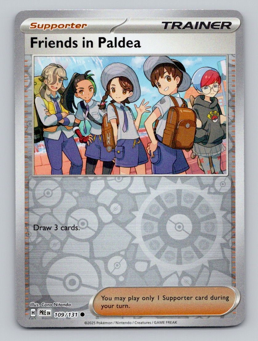 Reverse Holo Friends in Paldea 109/131 Common Prismatic Evolutions Pokemon