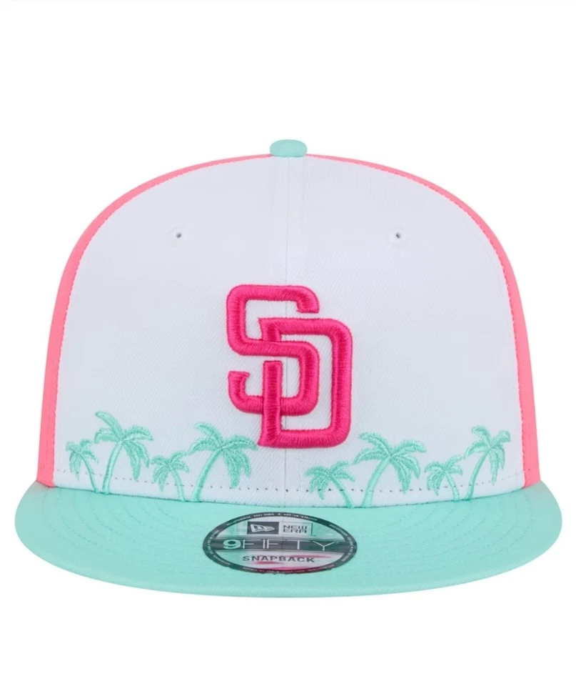 San Diego Padres City Connect New Era 59FIFTY MLB Fitted Cap Hat Colorful White - Image 2 of 4