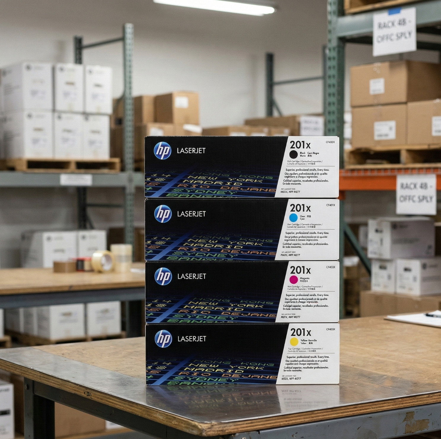 HP 201X Toner 4-Pack | High Yield Black Cyan Magenta Yellow | For M252dw M277dw
