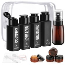 Travel Bottles for Toiletries 14PCS 3.4oz Pre-Printed Shampoo, Conditioner, B...