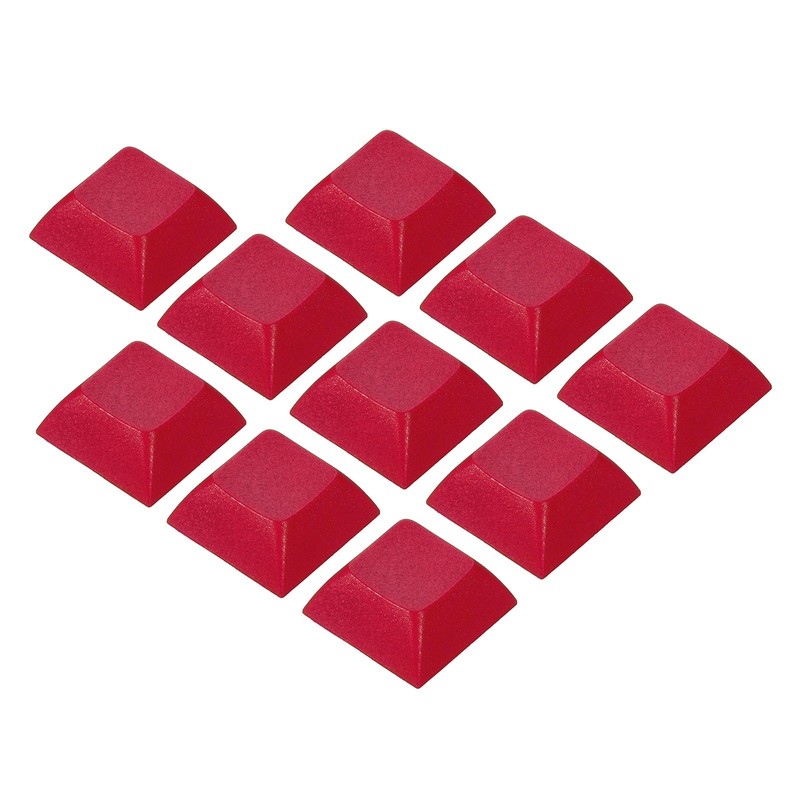 1U Blank Keycaps 10 Pack MX Keyboard Replacement Universal PBT Mechanical, Red