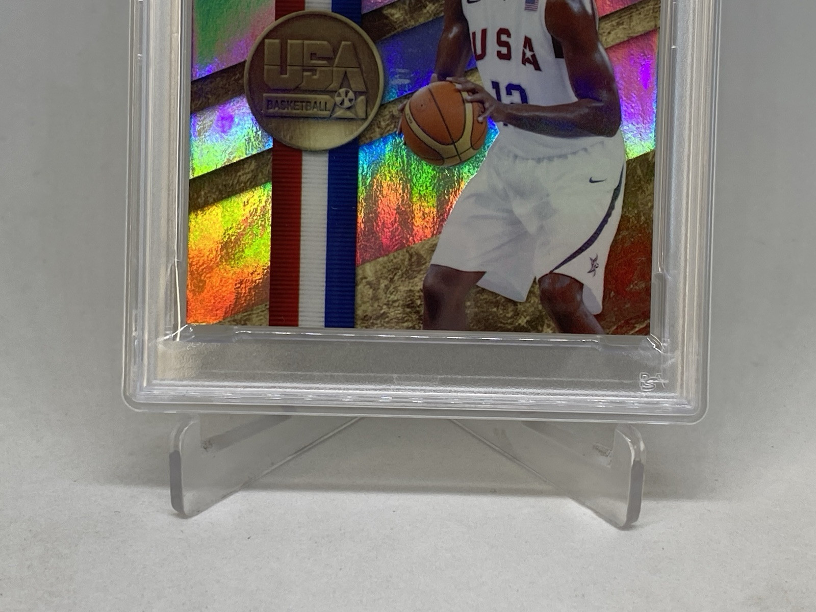 Chris Bosh Game Worn Patch USA 2010 GOLD Medalists Olympics PSA 9 MT POP 2 view 3